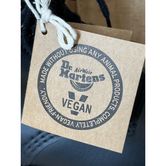 NEW Dr Martens Vegan 1460 Bex Mono Black Felix Rub Off Lace Up Boots W7 M6 EU38 - Picture 2 of 9